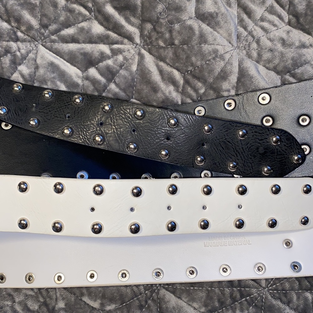 Rue 21 Black White Black Bundle Stud Waist Belts - Picture 7 of 10
